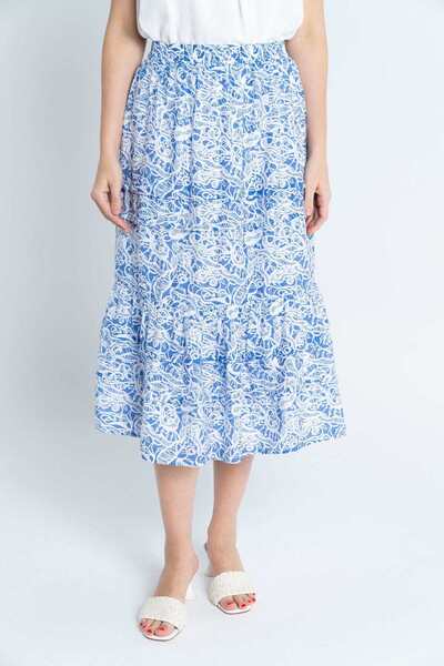 Nichii Printed Ruffled Midi Skirt