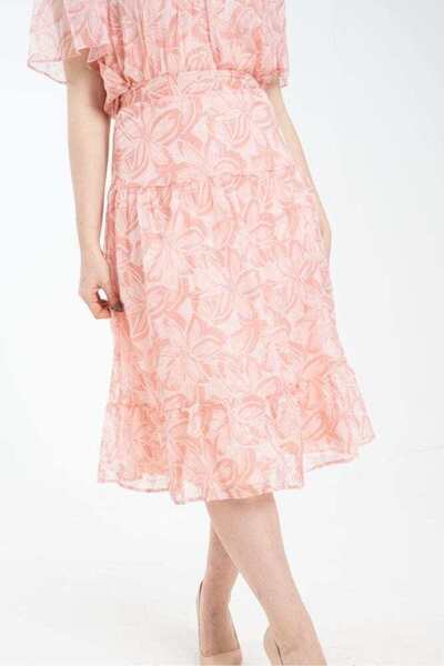 Nichii Floral Ruffled Midi Skirt