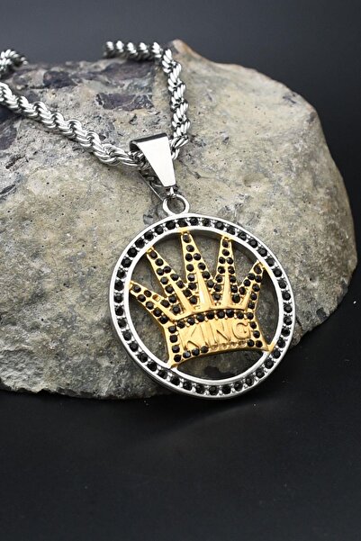 Prestige King's Crown Figured Necklace Stainless Steel Chain 902297
