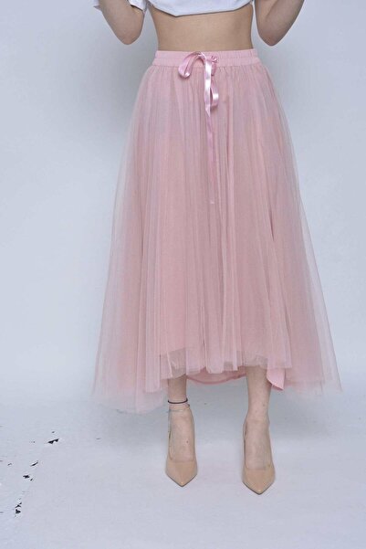 Nichii تنورة سهرة شيفون متوسطة الطول