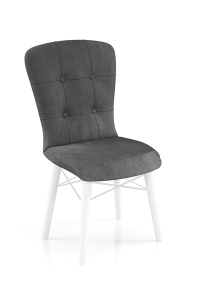Desire Babyface Safir Chair, one piece, living room, kitchen, velvet fabric upholstery, wood, White Legs
