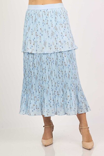 Nichii Floral Ruffled Midi Skirt