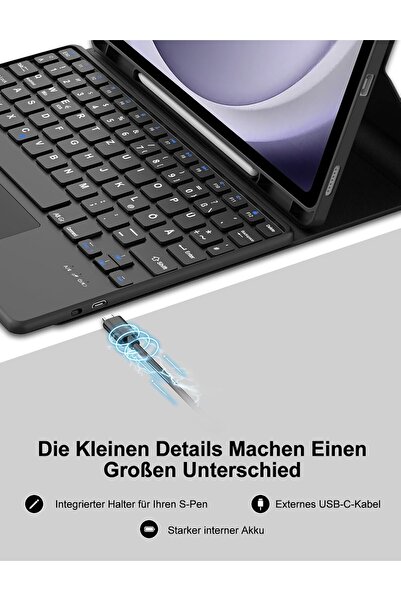 FOGARI Samsung Galaxy Tab A9 Plus Keyboard Case - Galaxy Tab A9+ Keyboard with Touchpad, QWERTY Keyb