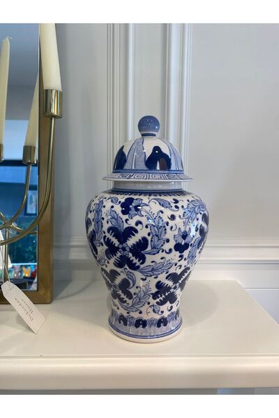 Dekordan House Bleu Blanc Klasik Desen Küp