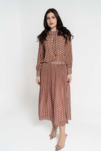 Nichii Printed Ruffled Midi Skirt