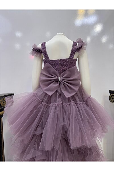 ParlaKidss Parla kidss Şık Tasarım abiye / mor önü kısa arkası uzun abiye /mezuniyet elbisesi