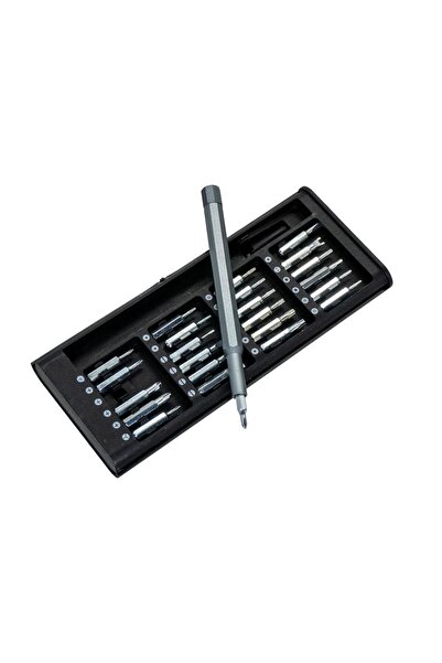 SENBANG 25 Parça Mıknatıslı Tornavida Seti Deri Çantalı Laptop Gözlük Saat Tamir