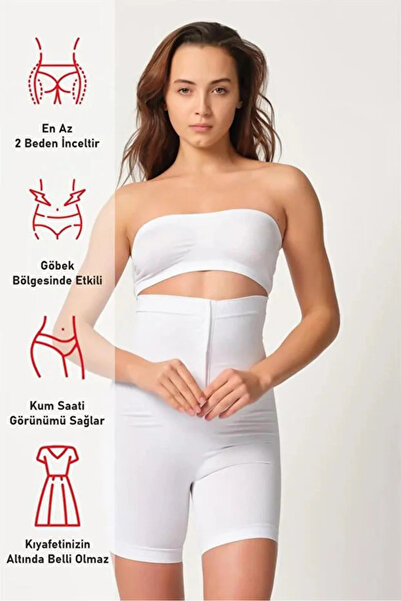 LİFERA Seamless Firming Body Shaper with Clips Instant Snap Shorts Corset