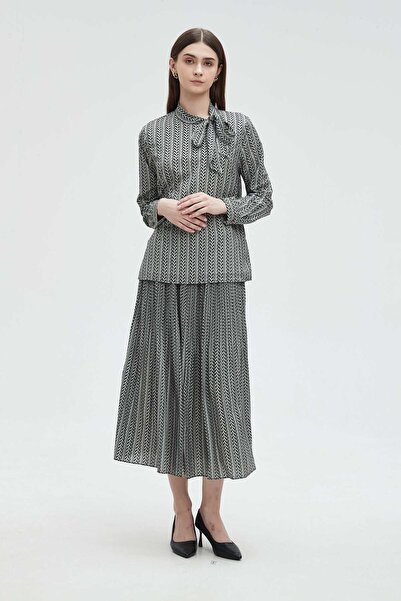 mica Printed Midi Skirt with Ruffles