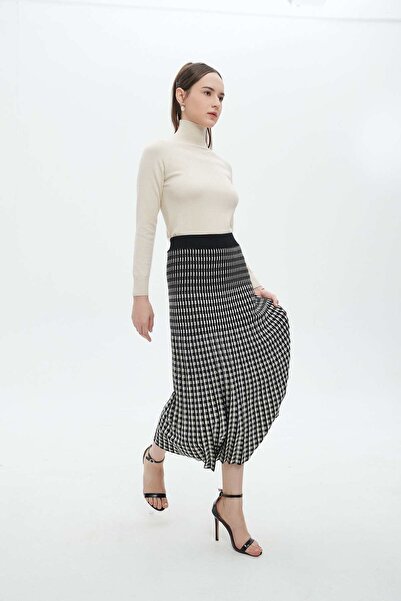 mica Checkered Midi Skirt
