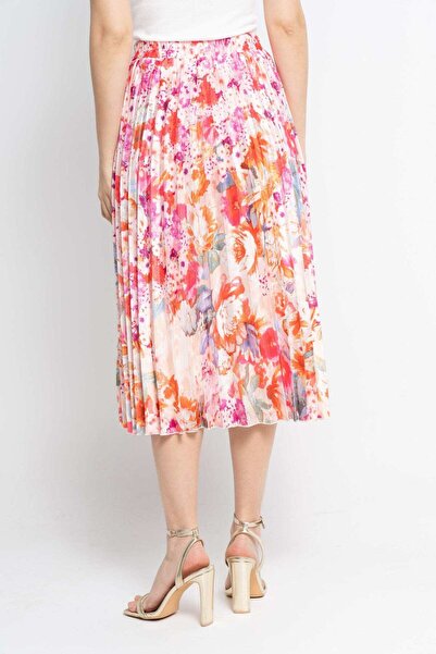 Nichii Floral Pleated Midi Skirt