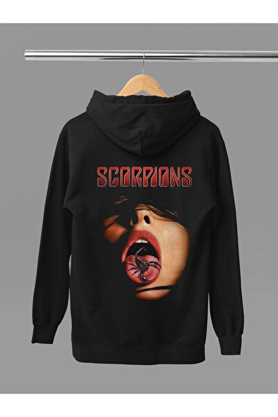 MAGORS سترة روك قطنية مطبوعة بتصميم العقارب بأكمام طويلة وياقة مطوية بثلاث خيوط