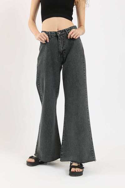 CARINA بنطال جينز واسع الساق مع جيوب