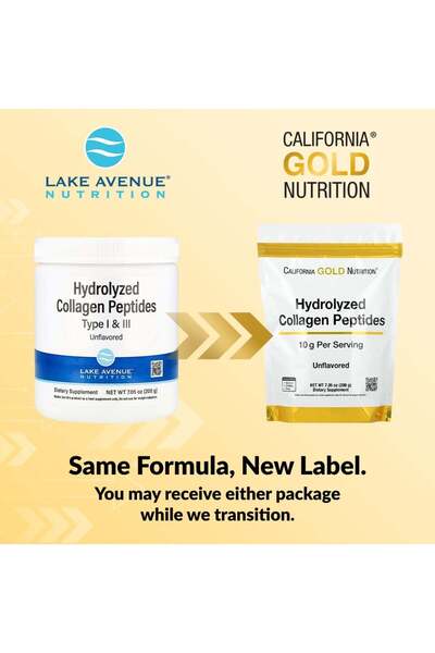 California Gold Nutrition , Hydrolyzed Collagen Peptides, Type I & III, Unflavored, 7.05 oz (200 g)