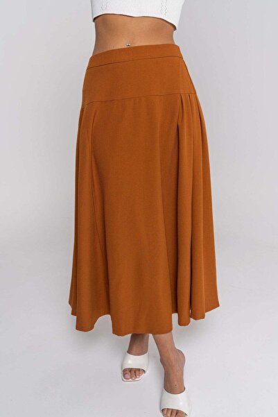 Nichii Solid Ruffled Maxi Skirt
