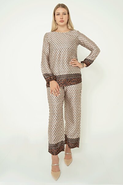 Yola بنطلون مطبوع بطول كامل