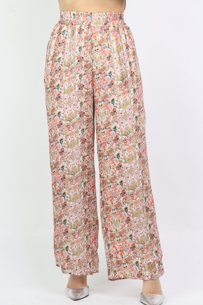 Nichii Floral High-Waist Wide-Leg Pants