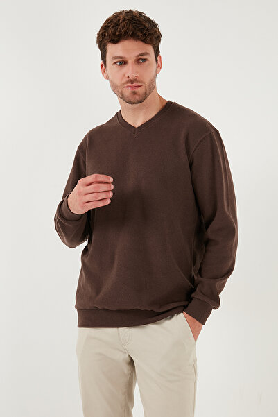 Buratti Памучен пуловер с V-образно деколте и редовна кройка Мъжки ПУЛОВЕР 456202 V