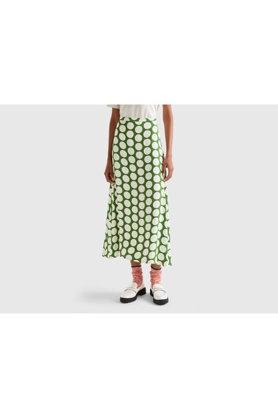 United Colors of Benetton Polka Dot Midi Skirt