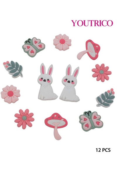 Youtrico مجموعة زينة شبشب من البولي فينيل كلوريد - زينة جيبيتز الكرتونية الملونة