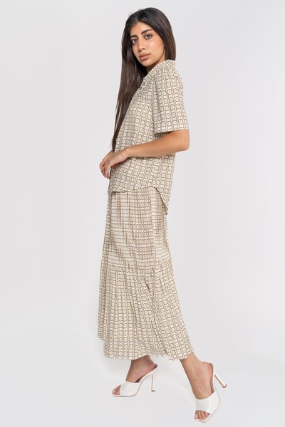 Nichii Checkered Loose Fit Maxi Skirt