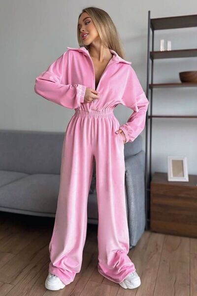 Fashiontayt Silk Velvet Jumpsuit