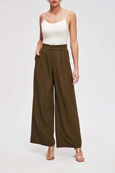 Livia بنطلون واسع الساق سادة