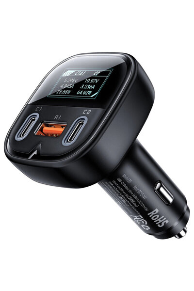 Acefast Incarcator auto Type-C, USB, display digital, 101 W, B5