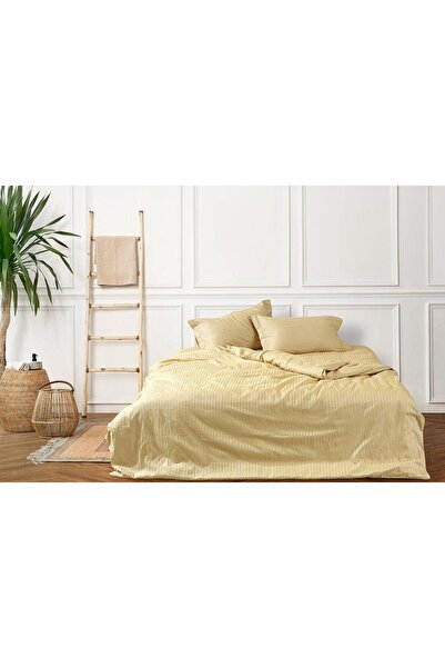 Porland Cotton Satin Jacquard Gold Double Duvet Cover Set