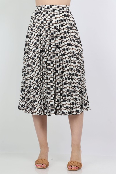 Nichii Checkered Midi Skirt