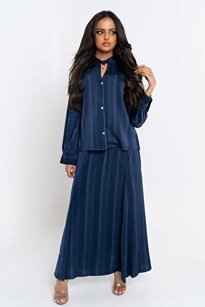 Nichii Striped Loose Fit Midi Skirt