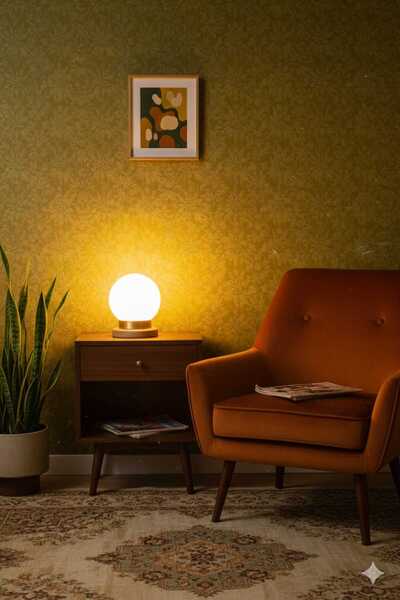 poplinhome Modern Design Lampshade Decorative Lamp Lampshade Table Lamp Glop Glass Wooden Lampshade Glass Lampshade
