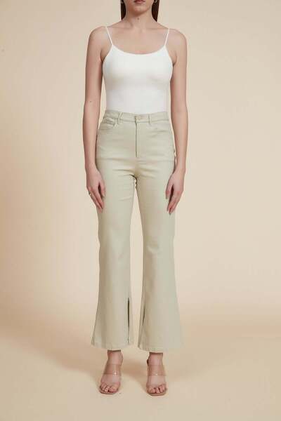 Yola Solid Wide-Leg Ankle Length Pants
