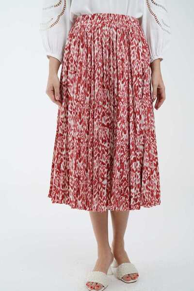 Nichii Floral Midi Skirt with Elastic Waist