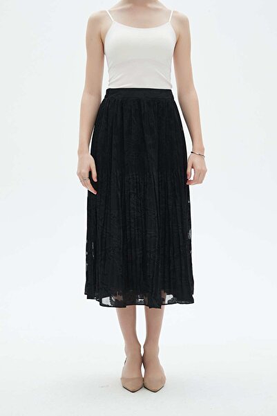 Nichii Printed Ruffled Midi Skirt