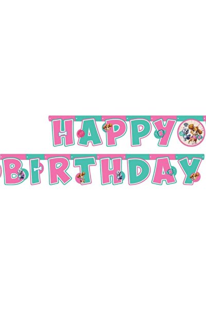 era balon Paw Patrol Skye Happy Birthday Yazısı Banner Parti Süsü – Doğum Günü Afişi