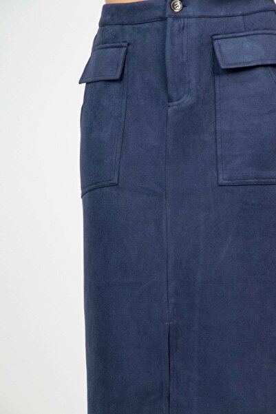 Nichii Solid Midi Skirt with Pockets