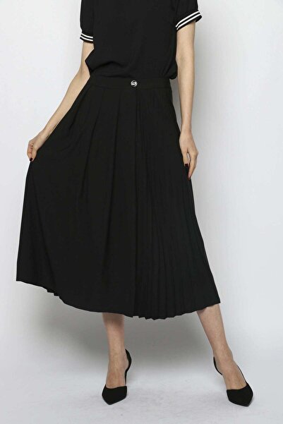 Nichii تنورة ميدي مطوية سادة