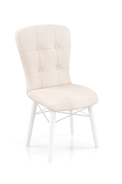 Desire Babyface Safir Chair, one piece, living room, kitchen, velvet fabric upholstery, wood, White Legs