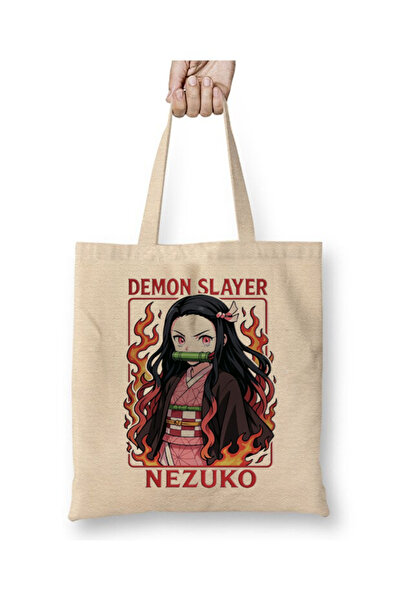 Toyaso Demon Slayer Demon Slays Nezuko Tote Bag Long Handle Shopping Bag Beach Bag