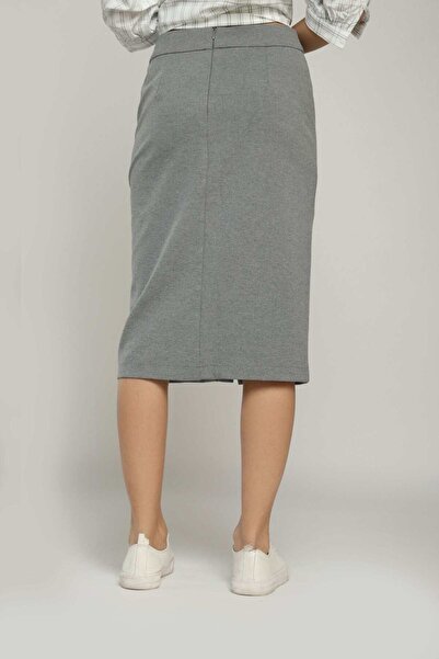 Nichii Midi Button-Front Skirt