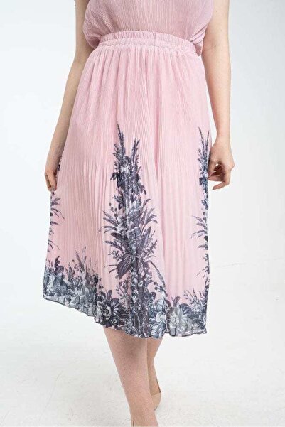 Nichii Floral Pleated Midi Skirt