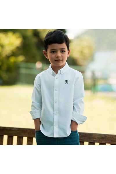 Giordano قميص أكسفورد بقصّة عادية للصغار