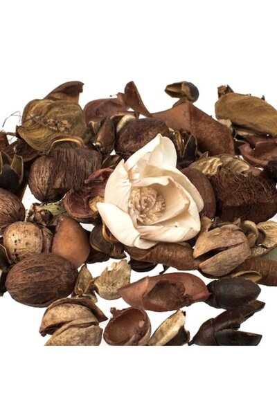 SHOPIENS Potpuriu decorativ, flori maro și albe, parfum de mosc alb, 90g