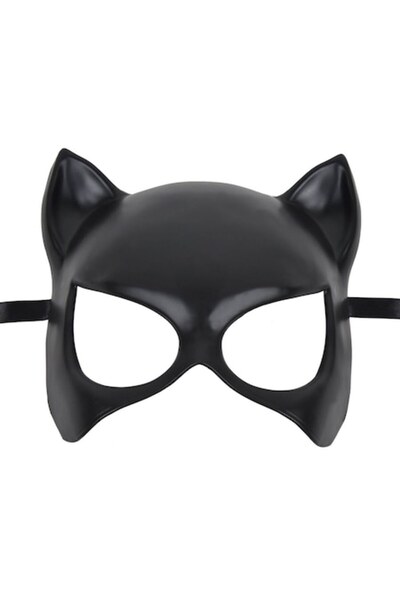 OEM Masca Deghizare Carnaval Dama, Model Pisica, Culoare Negru, Material Polirasina