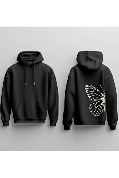 Sebesta Fashion New Season Butterfly Digital Printed 3 Yarn Cotton Hooded Swe...
