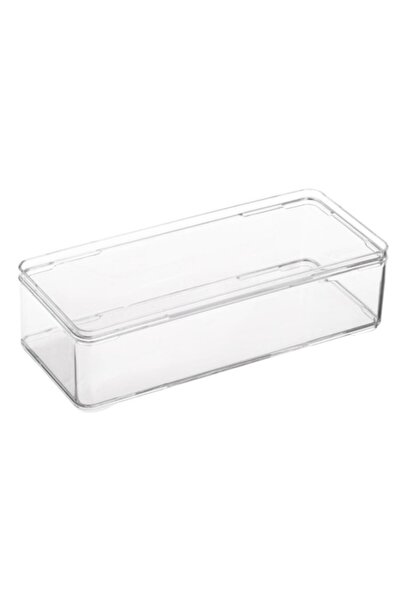 OEM Cutie transparentă de depozitare, plastic stivuibil, 21x9x5.5cm