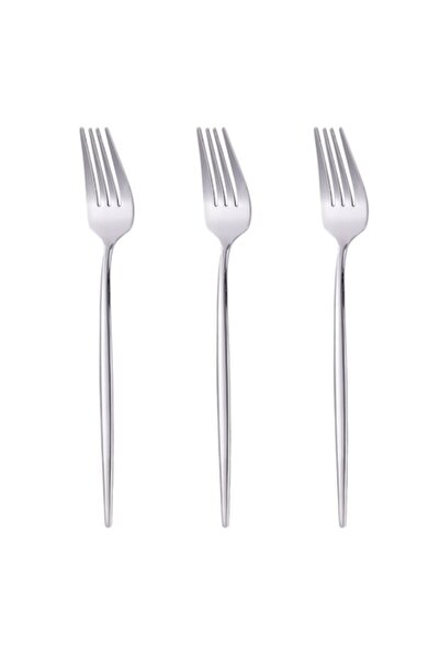 SHOPIENS Slim Fork Set, Stainless Steel, 21.5 cm, 3 Pieces