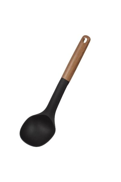 OEM Polonic de servire, negru cu mâner maro, 32 cm