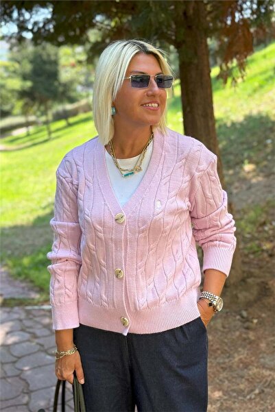 By Esra Celkan Nakış Armalı Düğmeli Hırka